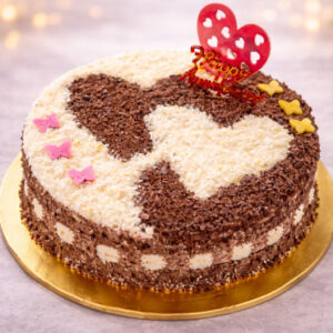Black and White Heart Cake
