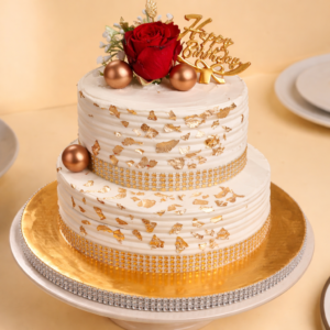 Golden leaf Tier Cake